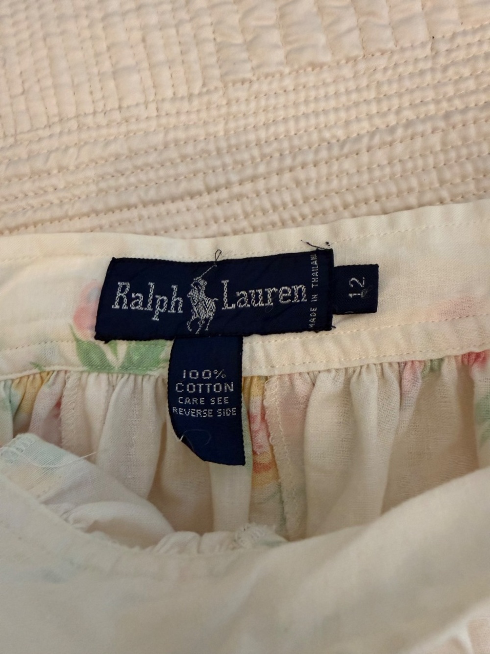 Vintage Ralph Lauren Floral Border Print Cotton Prairie Midi Maxi Skirt - Picture 5 of 6